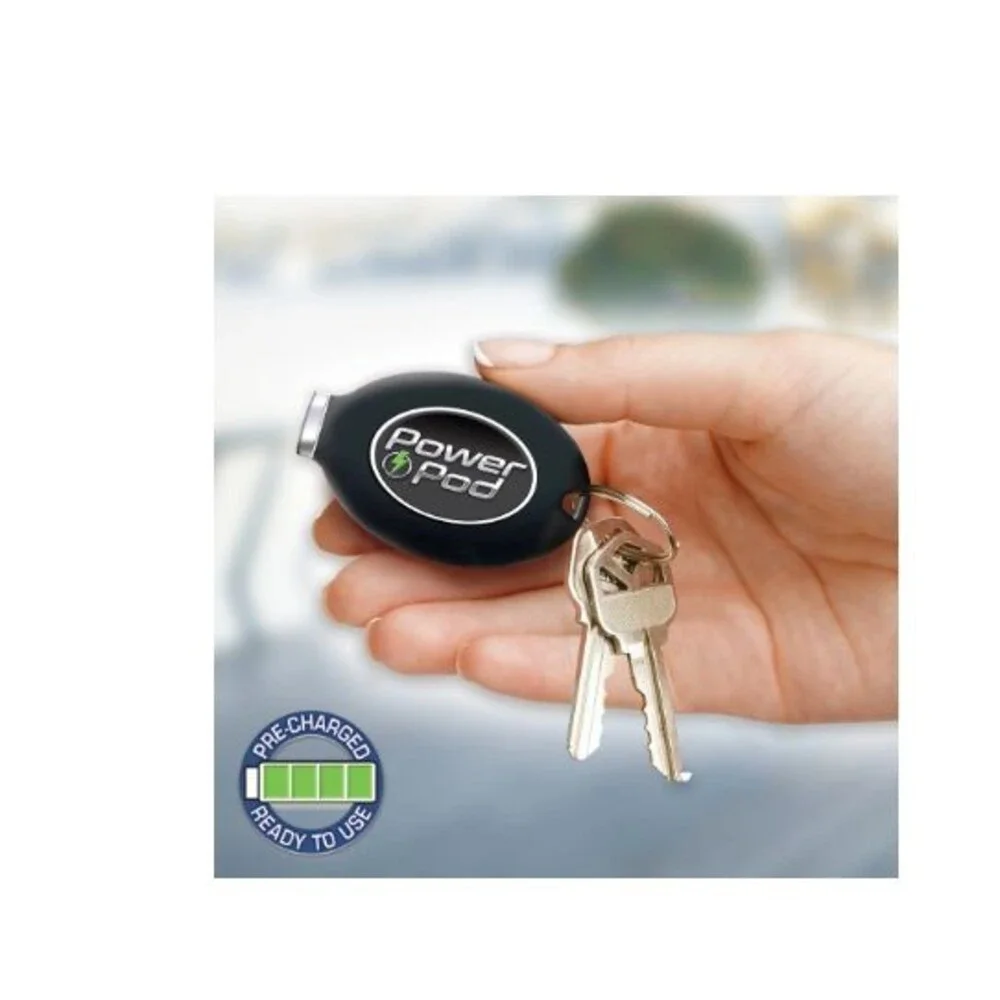 New Power Pod Keychain Emergency Phone Charger 2+ Hours of Charge FOR IPHONE